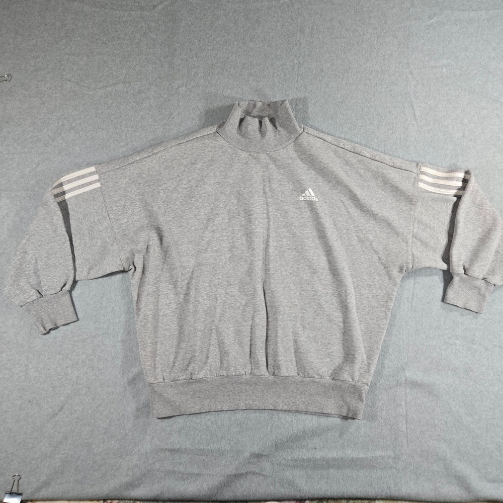 Adidas Womens Houston Texans Grey Mock Neck Sweatshirt Oversized Pullover Small